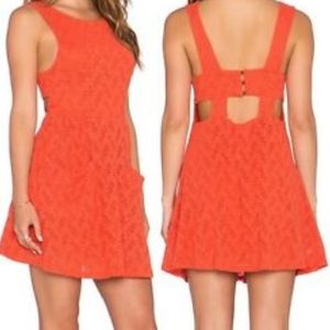 Free People Cutout Lace Poppy Persimmon Dress